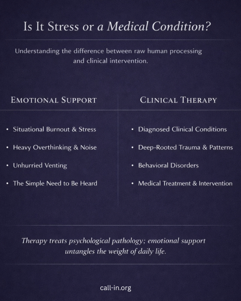 difference between emotional support and therapy 