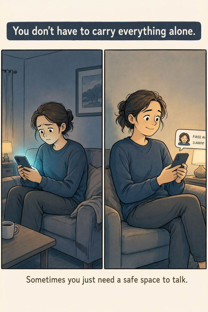 looking for someone to talk to when you need a safe space to vent