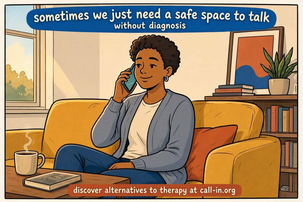 discover alternatives to therapy for venting at call-in.org