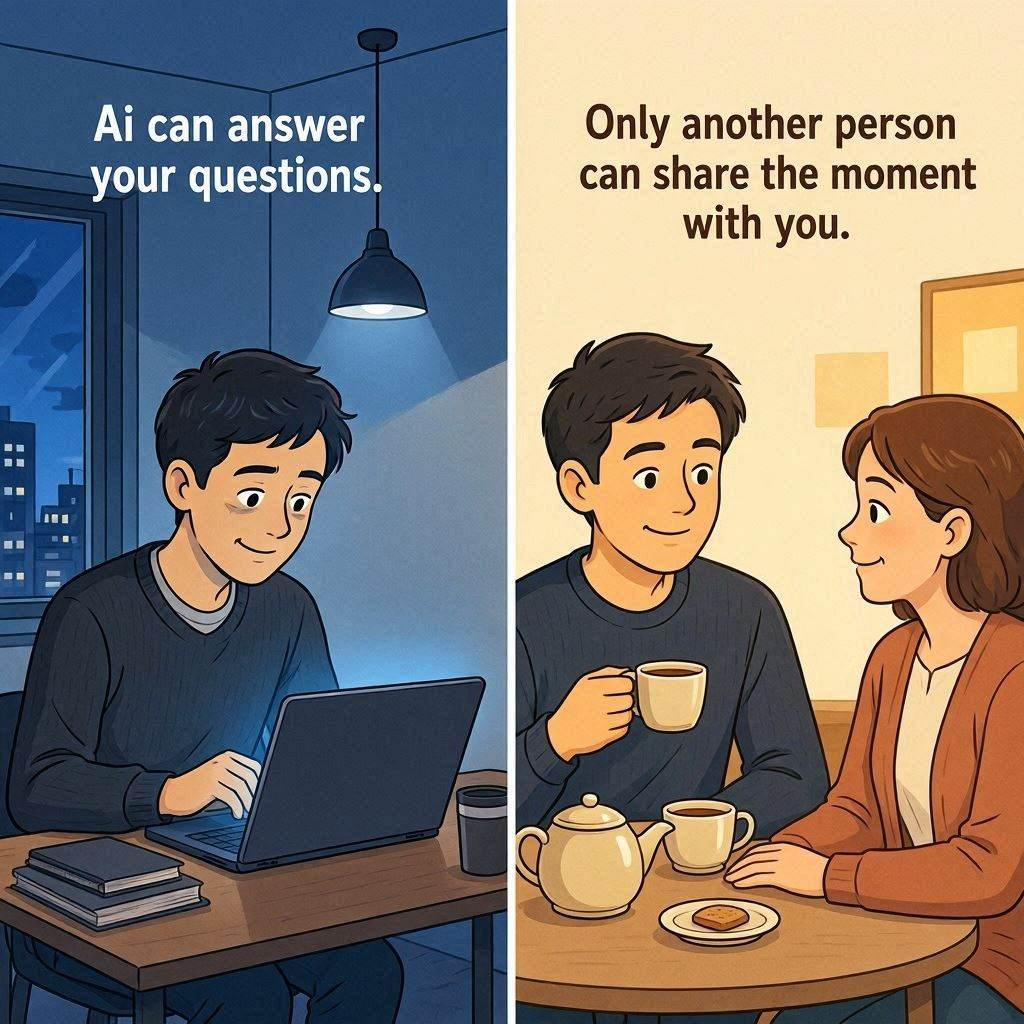 can ai take the place of humans? looking for someone to talk to instead of talking with an AI