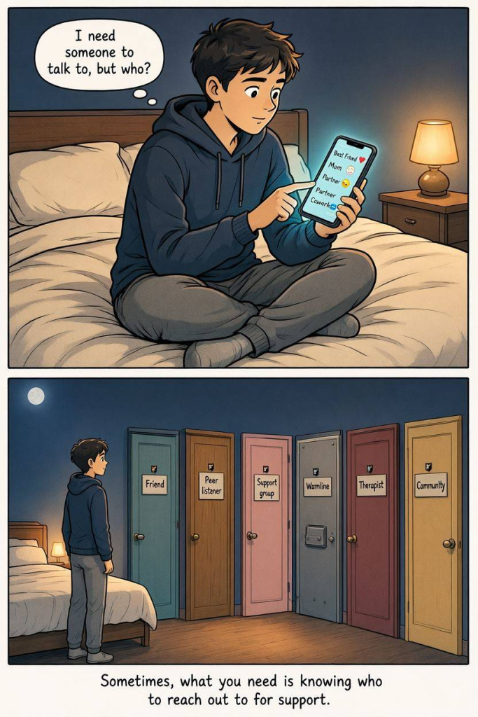 Someone to talk to when you need a safe space to vent