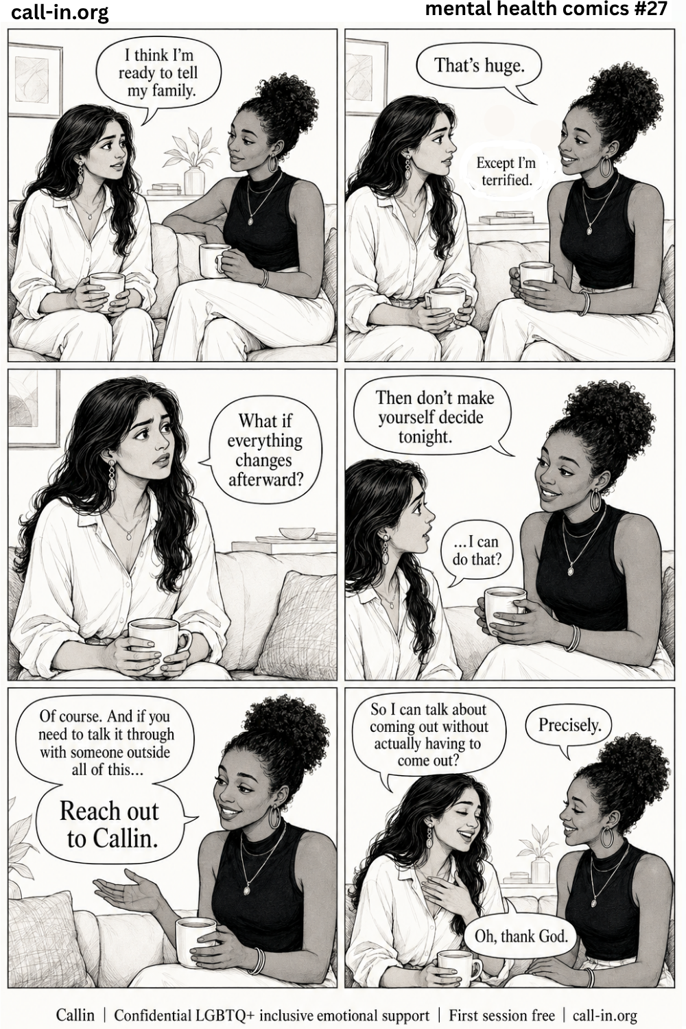 lgbtq+ safe space to talk about your mental health issues without judgment and get non-clinical mental health support