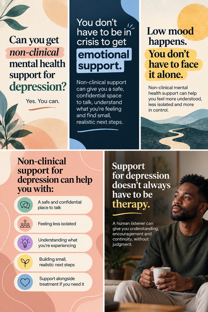 affordable non-clinical mental health support for depression