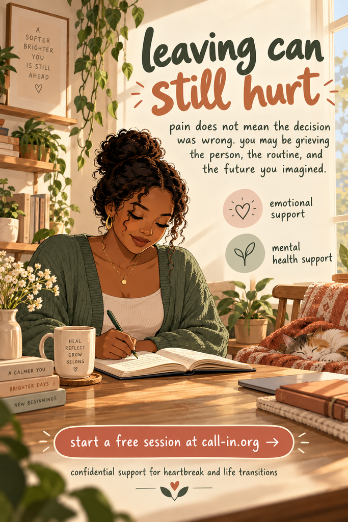 Callin support provides someone to talk to when you are feeling relationship heartbreak