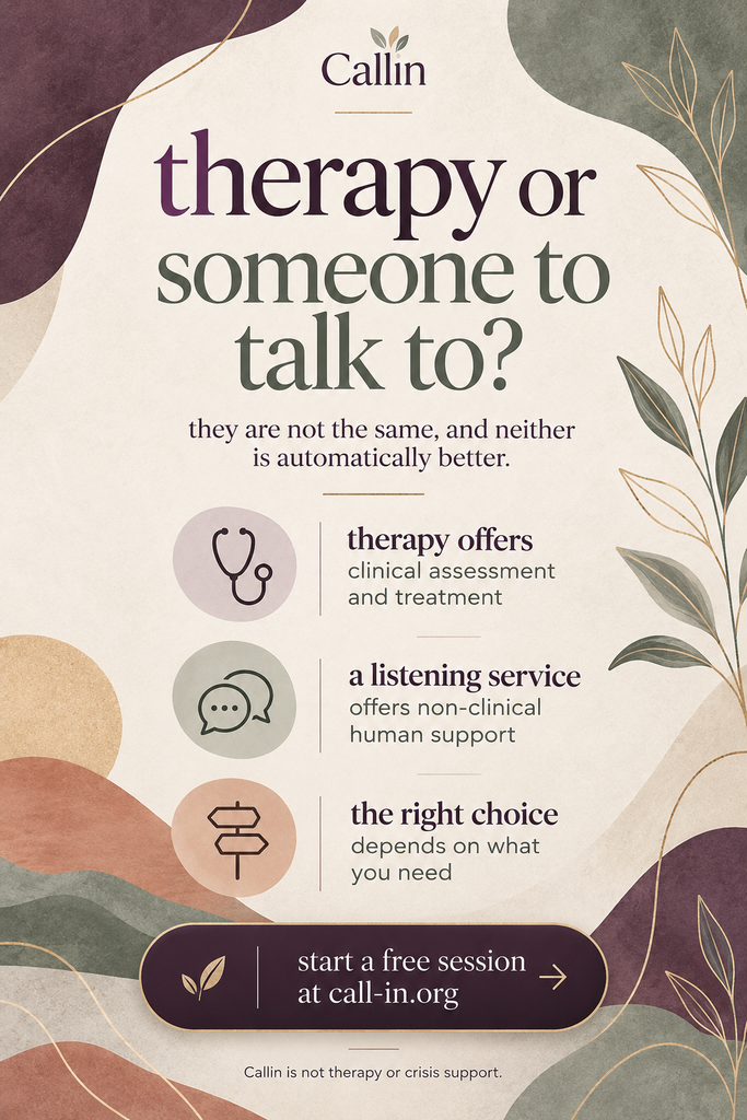 do you need therapy or do you just need soeone you can talk to when you're feeling low?