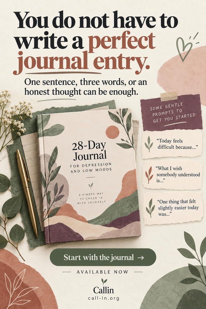 Callin Support Journal for Depression, Sadness, and Low Moods