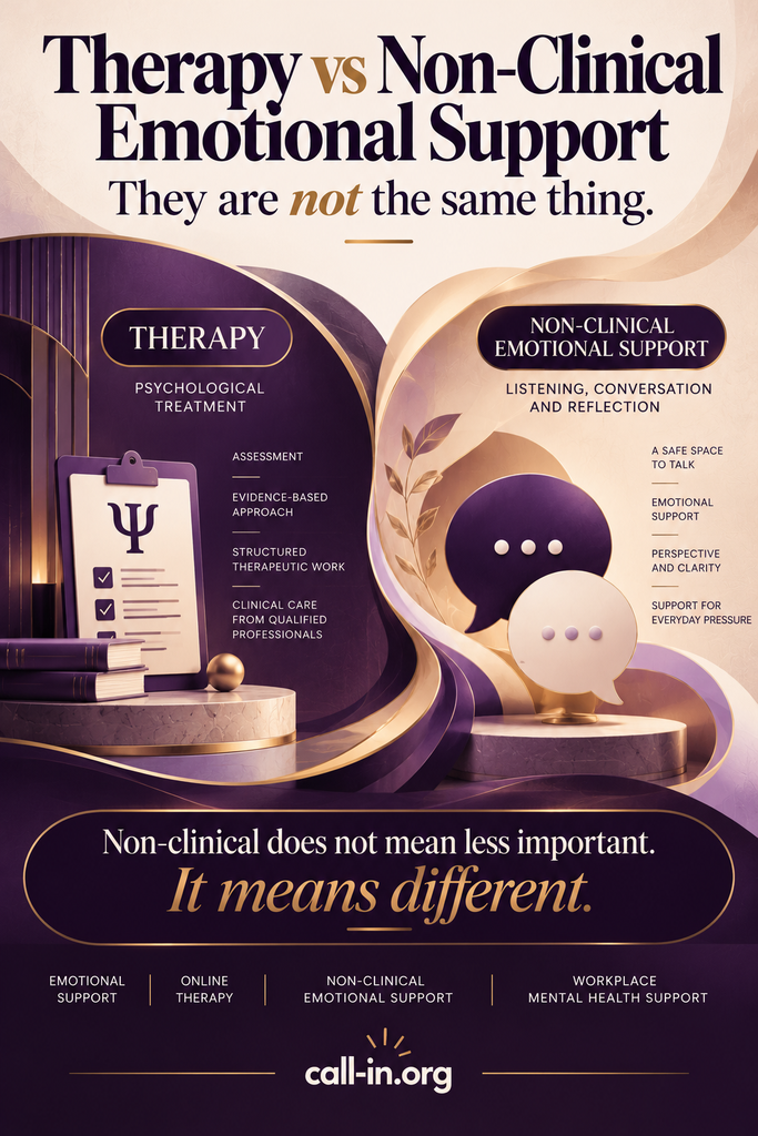 Knowing the difference between therapy and no-clinical emotional support when deiding on EAP for your employees and team at the office for employee and workplace wellbeing